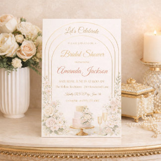 Convite Blush Gold Arch Chic Invitation