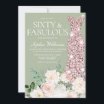 Convite Blush Ivory Floral Sage Rosa Dourado 60º aniversár<br><div class="desc">Apresente um pouco de elegância à sua celebração principal com o Blush Ivory Floral Sage Rosa Dourado 60º Convite de Aniversário. Colocado sobre um fundo de sábio calmo, um rosa de ouro atordoante sequestrado toma palco central, cercado por delicada pincel e flores de marfim. Esta design exumenta feminilidade, sofisticação e...</div>