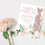 Convite Blush & Ivory Flowers Rosa aniversário de 30 anos<br><div class="desc">Blush & Ivory Flowers Rosa Dourado Convite para aniversário de 30 anos de palhaço Muito mais variações de cor de vestido e arranjos de flores na coleção (veja abaixo)</div>