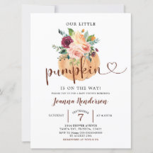Blush & Marsala Pumpkin Floral Chá de fraldas Invi