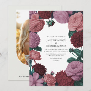 Convite Blush Mauve, Peach Blossom e Rosewood Velvet