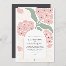 Convite Blush Meadow Abstract Floral Modern Spring Wedding