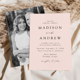 Convite Blush Modern Elegance Photo Wedding