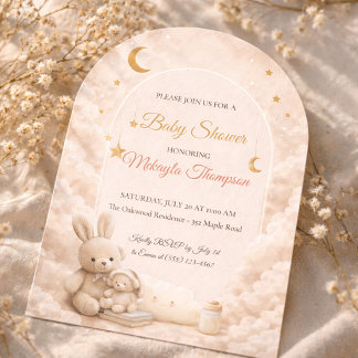 Convite Blush Moon Bunny Invitation
