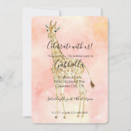 Convite Blush Peach Giraffe