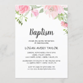 Convite Blush Peonies Baptism