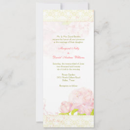 Convite Blush Peony Buquê Casamento Vertical Longo