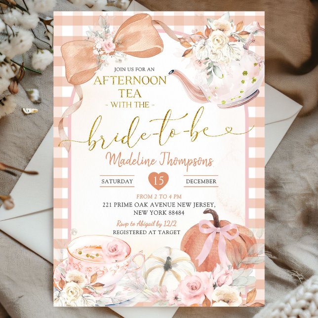 Convite Blush Pink Afternoon Tea Party Bridal Shower (Criador carregado)