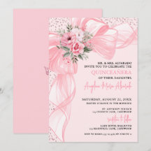 Blush Pink Bow Quinceanera