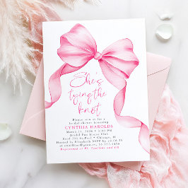 Convite Blush Pink Bow She's Tying the Knot Bridal Shower