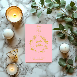 Convite Blush Pink e Diamond Dourado salvem o casamento de