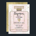 Convite Blush Pink e Dourado Paris Parfum Sweet 16 Anivers<br><div class="desc">Personalizar para qualquer evento</div>