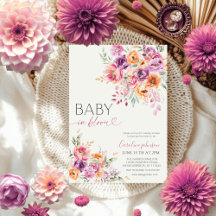 Blush Pink Floral Baby in Bloom Baby Shower 