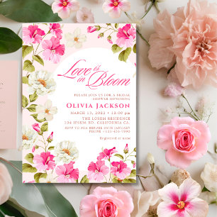 Convite Blush Pink Floral Love is in Bloom Bridal Shower