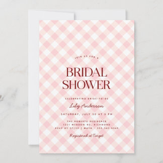 Convite Blush Pink Gingham | PRIMAVERA CHÁ DE PANELA