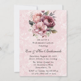 Convite Blush Pink Marble Bridesmaids Luncheids