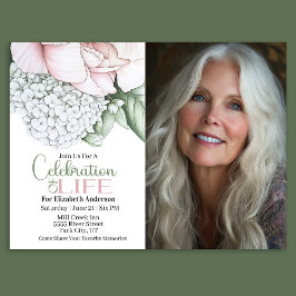 Convite Blush Pink Peony Celebration Of Life Invitation
