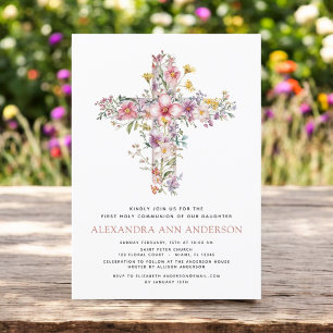 Convite Blush Pink Primeiro Rosa Greenerescente de Comunhã