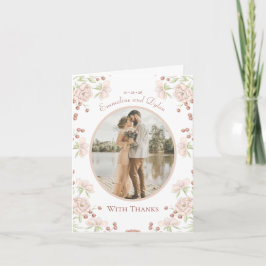 Convite Blush Pink Rose Wedding Thank You Cards Photo