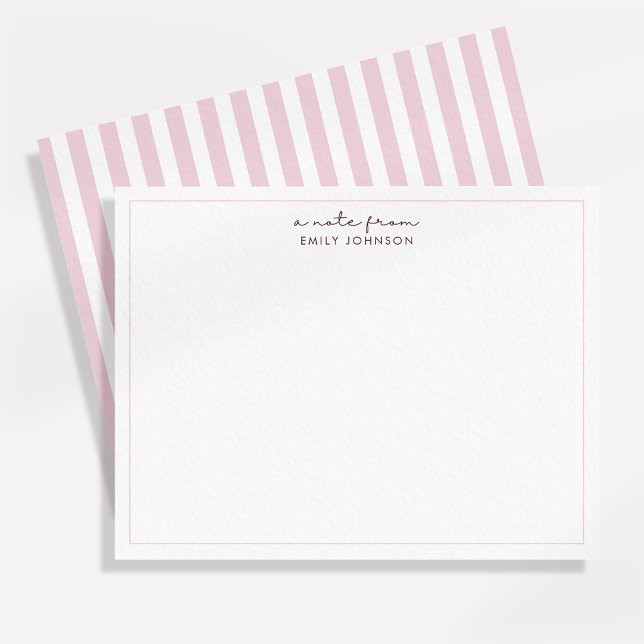 Convite Blush Pink Stripe Minimalist a Note From Flat Note (Criador carregado)