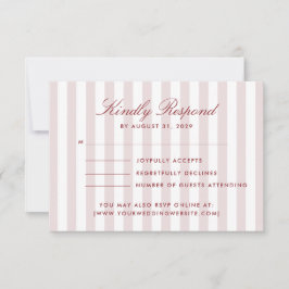 Convite Blush Pink Vertical Stripes Modernas Casamento RSV