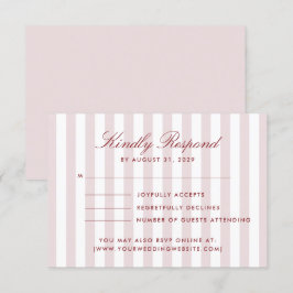 Convite Blush Pink Vertical Stripes Modernas Casamento RSV