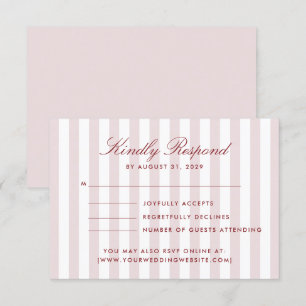 Convite Blush Pink Vertical Stripes Modernas Casamento RSV