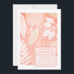 Convite Blush Pinks Nature 50th Birthday Invite<br><div class="desc">Folhas cor-de-rosa esbranquiçadas design 50000000000</div>
