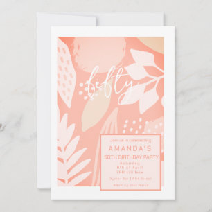 Convite Blush Pinks Nature 50th Birthday Invite