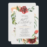 Convite Blush Red Floral 60th Festa de aniversário surpres<br><div class="desc">Uma elegante tomada para um 60º convite de festas surpresa. Design apresenta um quadro pintado à mão com flores pinceladas e vermelhas com eucalipto e outros verdes. Personalize usando os campos modelo fornecidos. Se precisar de ajuda ou de peças adicionais, entre em contato comigo (Maria) usando o botão de contato...</div>