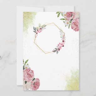 Convite Blush Romance: Casamento Elegante Rosa Rosa