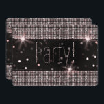 Convite Blush Rosa Dourado Rosa Brilho Luzes Festa<br><div class="desc">Personalize para qualquer evento</div>