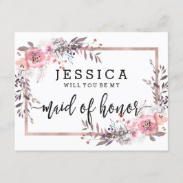 Convite Blush & Rosa Dourado Você Será Minha Madrinha de c