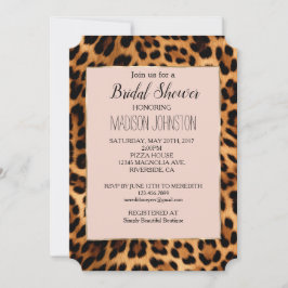 Convite Blush Rosa Estampa Leopardo Glam Gold Chic