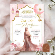 Blush Rosa Floral Islâmica Menina Hijab