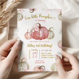 Convite Blush Rosa Floral Nosso Pequeno Aniversário de Abó