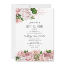 Blush Rosa Floral Vintage Bebê Menina Sip See Chuv