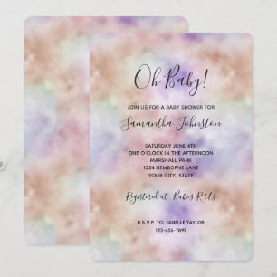 Convite Blush Rosa Roxo Tie dye