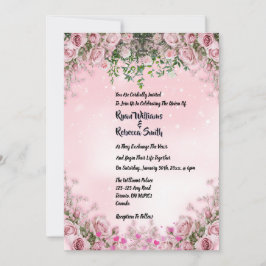 Convite - Blush Rose Floral Wedding Invitation