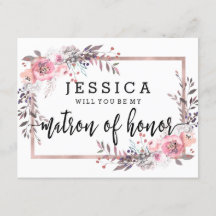 Blush & Rose Gold Será Minha Madrinha de Honra