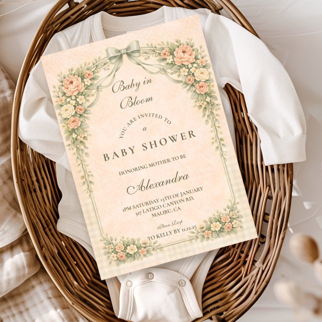 Convite Blush Sage Rose Arch Baby Shower (Criador carregado)