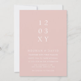Convite Blush Simple Elegant Modern Wedding