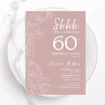 Convite Blush Surprise 60º aniversário<br><div class="desc">Esbranquiçada,  rosa e branca,  surpresa 60 anos. A design feminina moderna apresenta sotaques botânicos e fontes de script de tipografia. O cartão de convite floral elegante é perfeito para uma festa surpresa na moda. Impressos convites Zazzle ou modelo de impressão digital instantânea para download.</div>