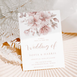 Convite Blush Watercolor Floral Bloom Weding