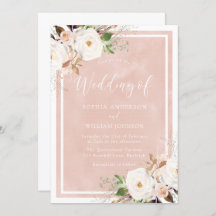 Blush Watercolor White Flowers Belo Casamento