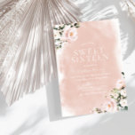 Convite Blush & White Floral Watercolor Sweet 16<br><div class="desc">Blush & White Floral Watercolor Sweet 16 Convite Ver coleção correspondente em Niche e Nest Store</div>