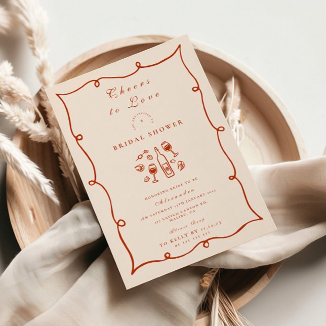 Convite Blush Wine Citrus Bridal Shower (Criador carregado)