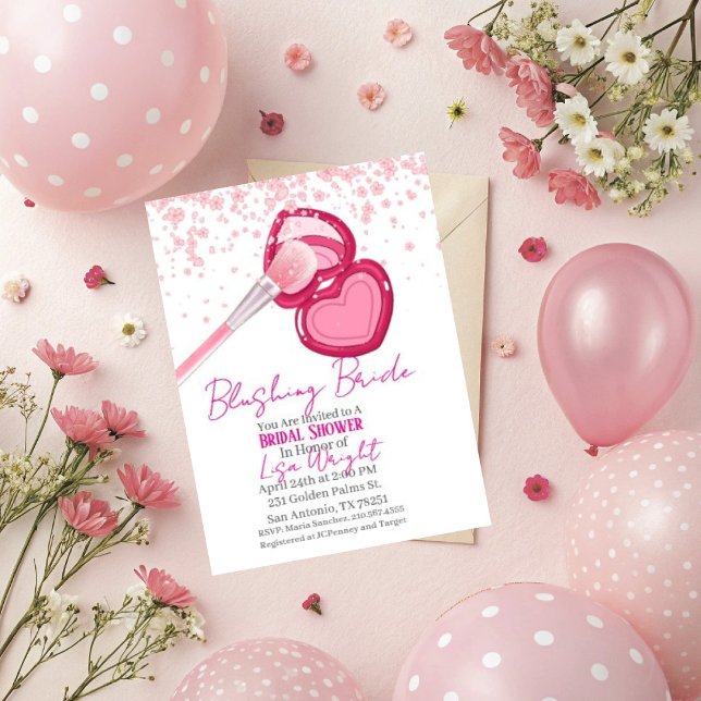 Convite Blushing Bride Bridal Shower Invitation  (Blushing Bride bridal shower invitation. )