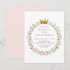 Convite Blushing Romance: Pink Roses and Baby’s Breathe