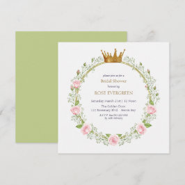 Convite Blushing Romance: Pink Roses and Baby’s Breathe